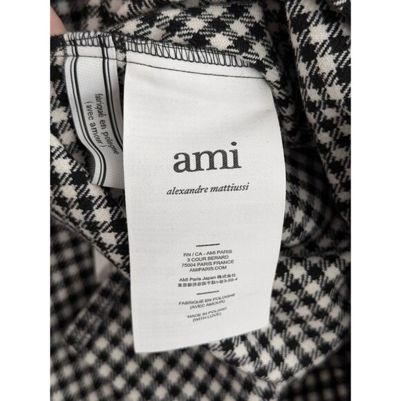 Ami Paris Alexandre Mattiusi Camp Collar Check Wool Blend Shirt Mens Large NWT - Picture 8 of 12